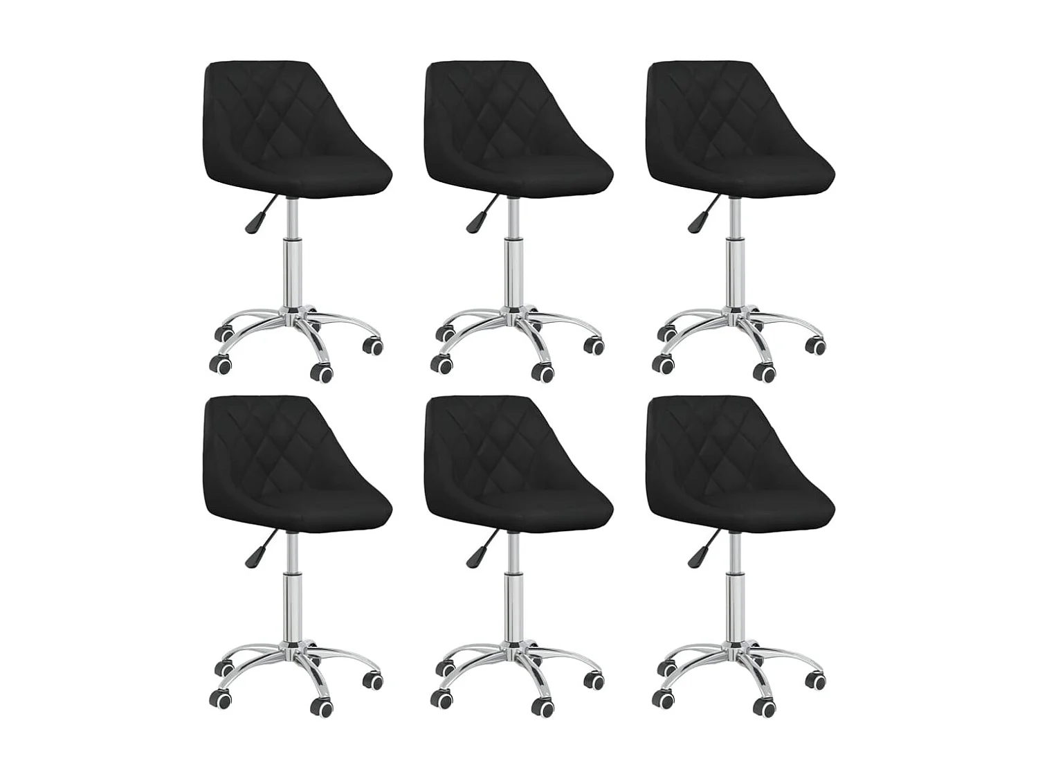 Chaises pivotantes de salle à manger 6 pcs Noir Similicuir 12