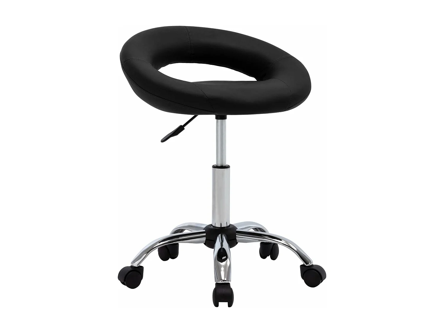 Chaise pivotante de salle à manger Noir Similicuir 3