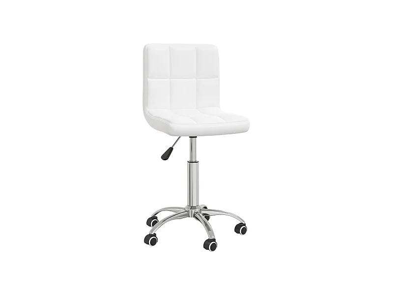 Chaise pivotante de salle à manger Blanc Similicuir