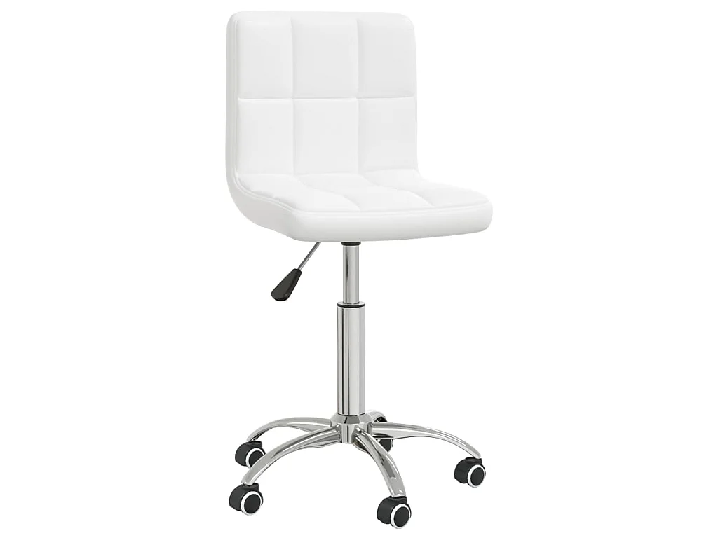 Chaise pivotante de salle à manger Blanc Similicuir