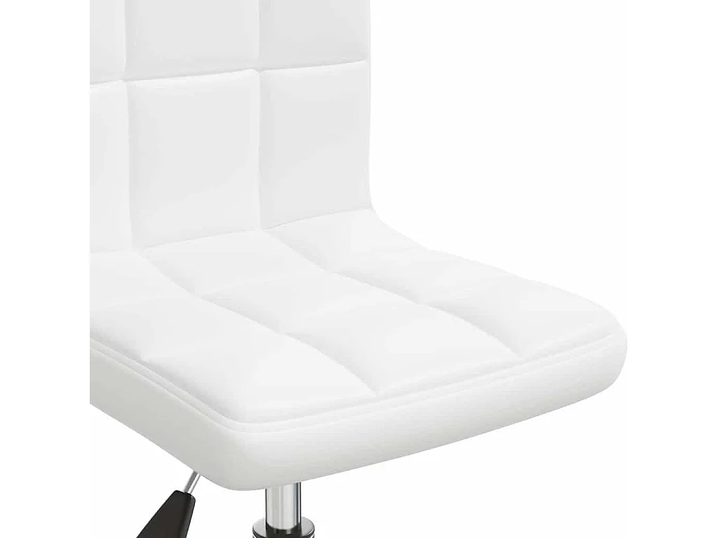 Chaise pivotante de salle à manger Blanc Similicuir