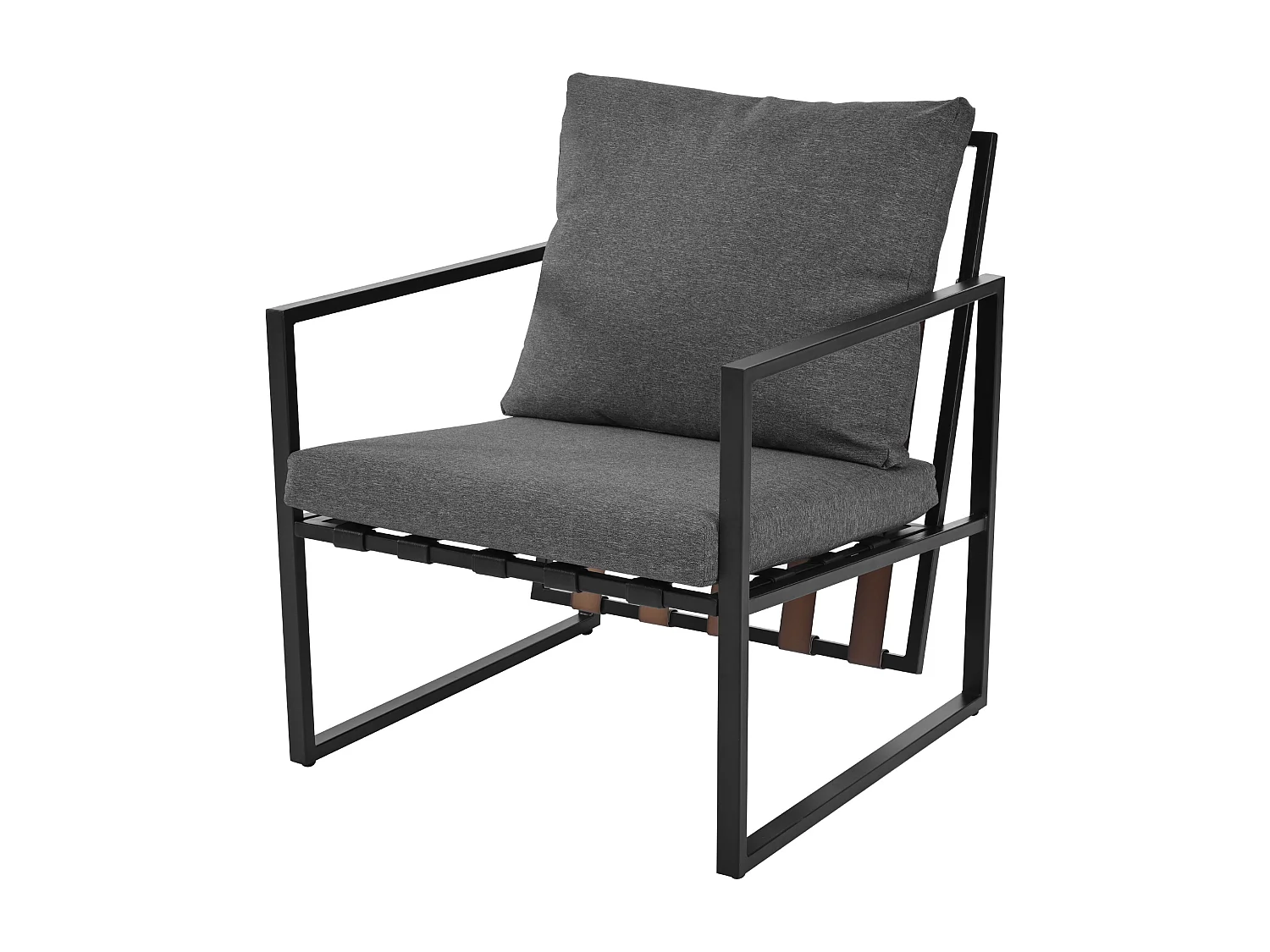 Tuinmeubelset, tuinmeubelset voor 4 personen met bank, salontafel en kussens, afneembare stoffen hoes, zwart