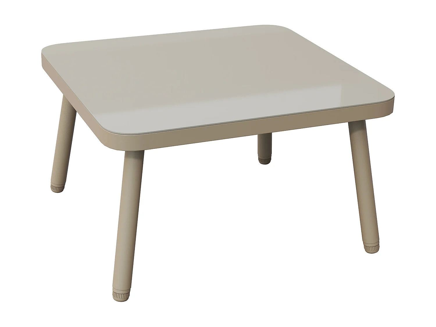 IJzeren tuinmeubelset, L-vormige tuinset met zitkussens, 2 banken en 1 tafel, kleur kaki