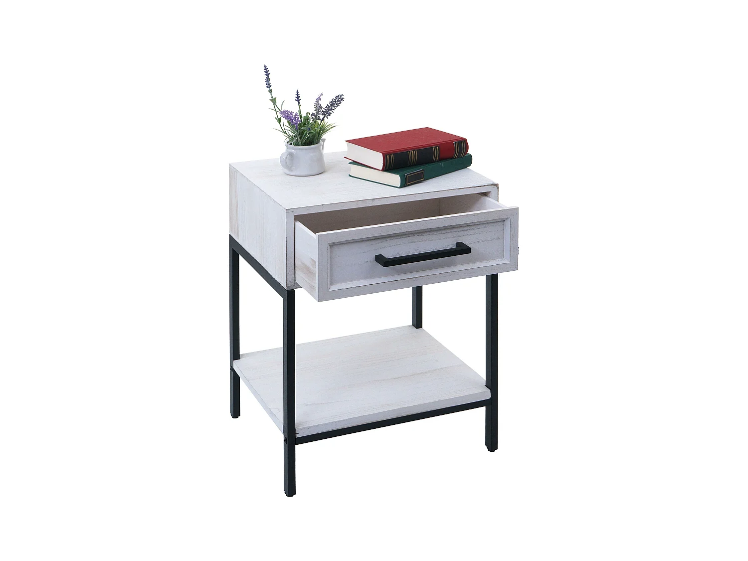 Table de chevet MCW-N91,  blanc