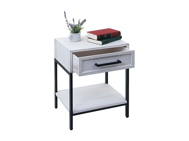 Table de chevet MCW-N91,  blanc