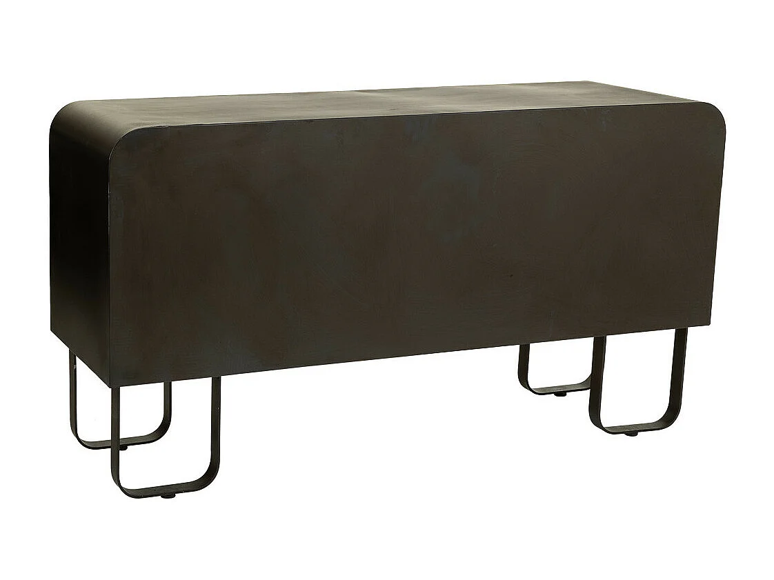 Buffet en bois noir et métal 145x47x76,5h cm