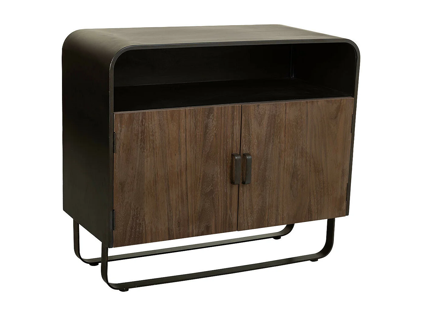 Buffet en bois noir et métal 90x44x80,5h cm