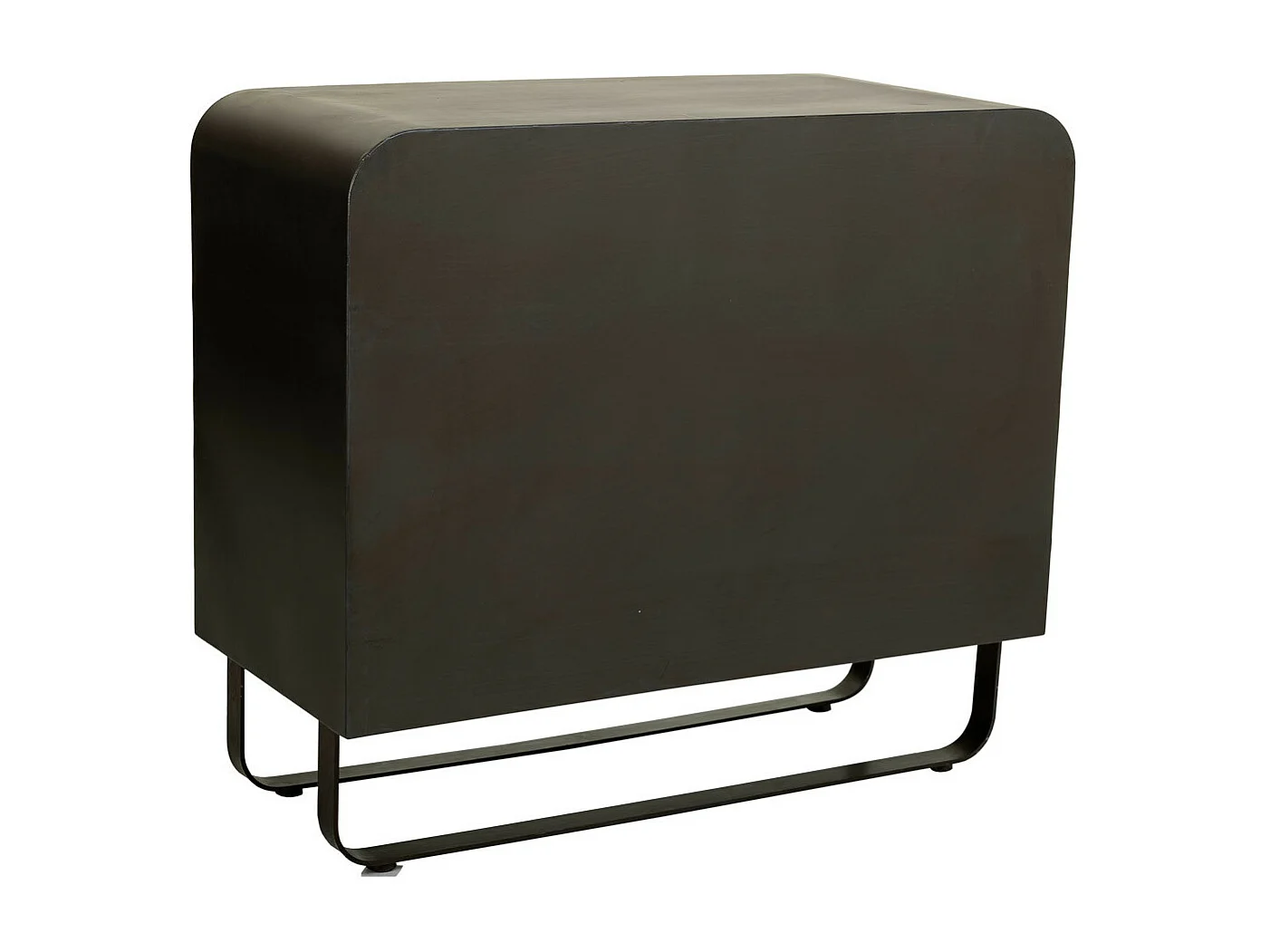 Buffet en bois noir et métal 90x44x80,5h cm