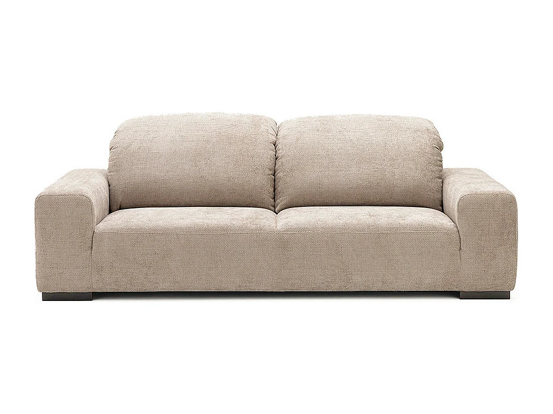 Sam - Canapé 3 places avec têtières réglables en tissu chenille - Écru