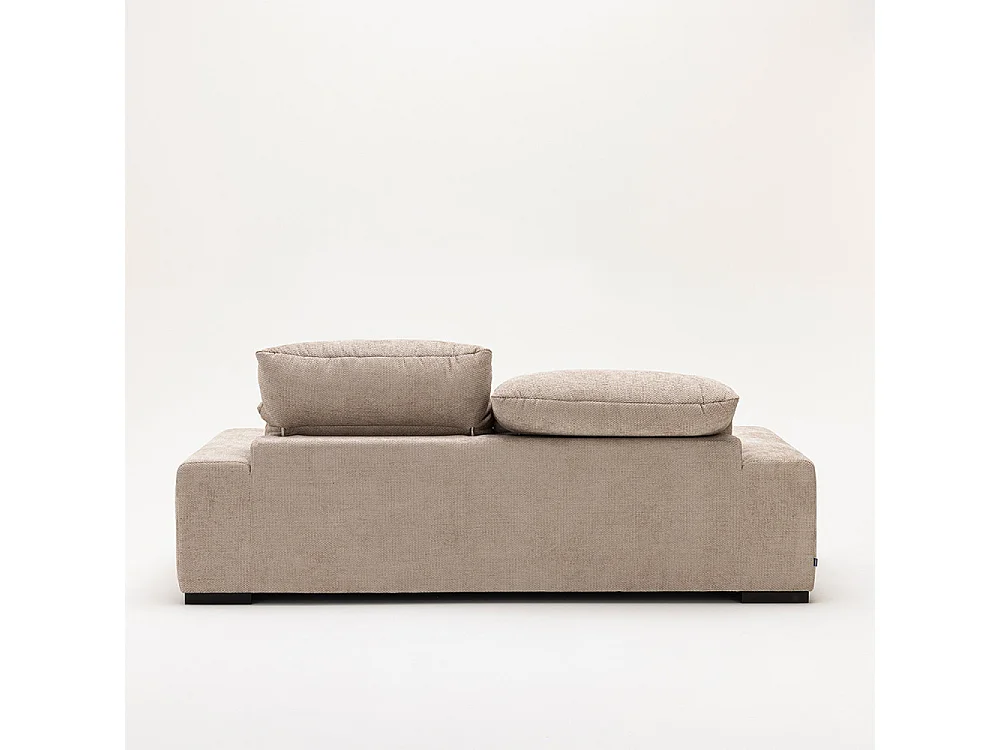 Sam - Canapé 3 places avec têtières réglables en tissu chenille - Écru