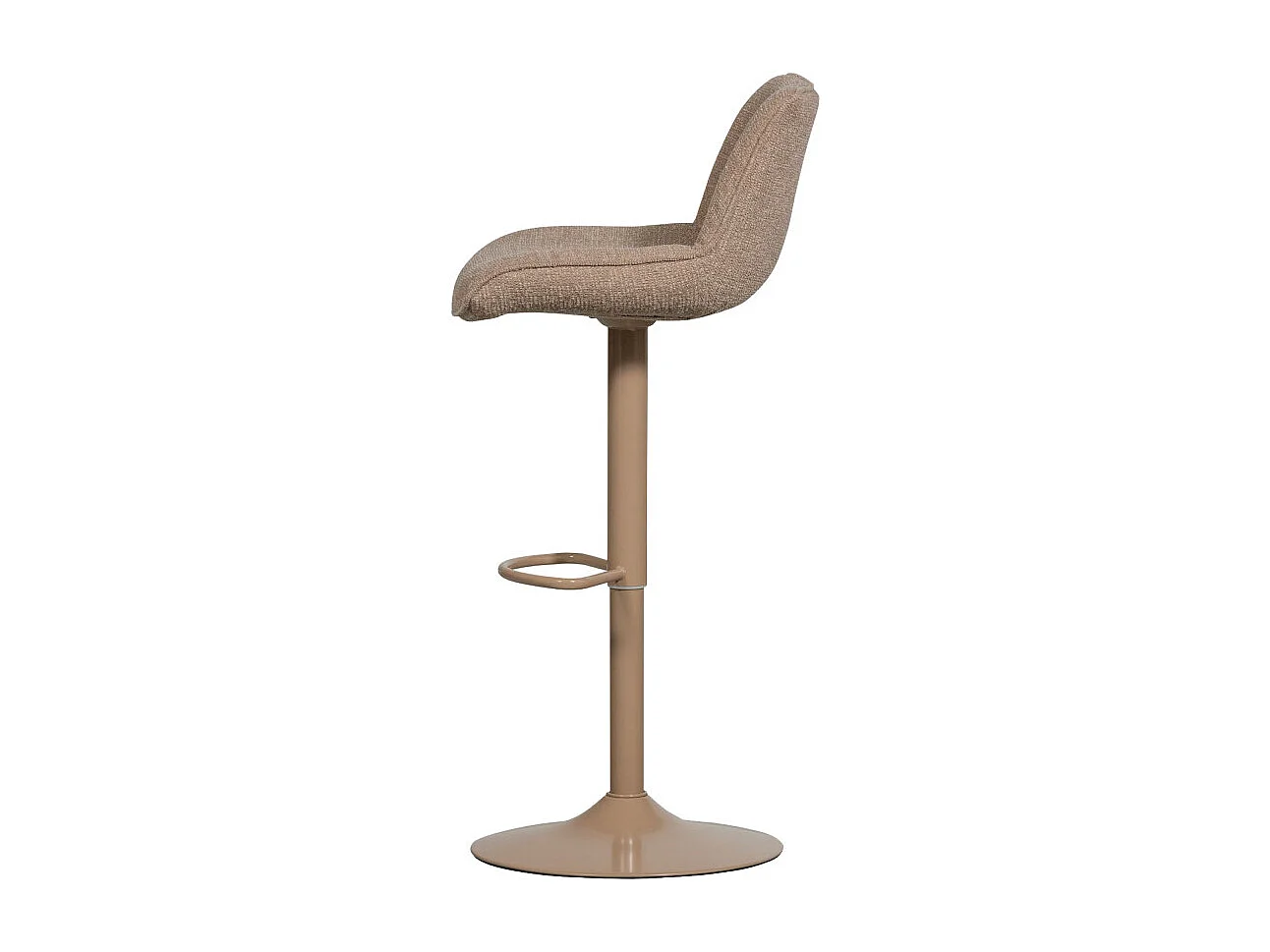 Marten - Tabouret de bar en tissu et métal H65cm - Beige