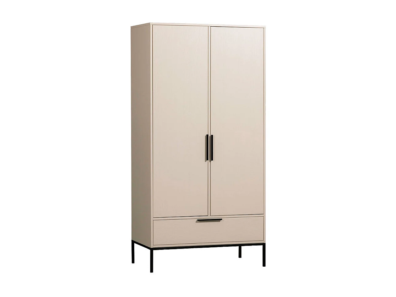 Adam - Armoire 2 portes 1 tiroir en bois - Beige