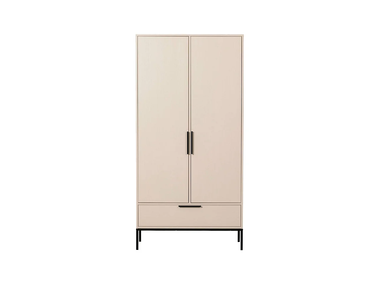 Adam - Armoire 2 portes 1 tiroir en bois - Beige