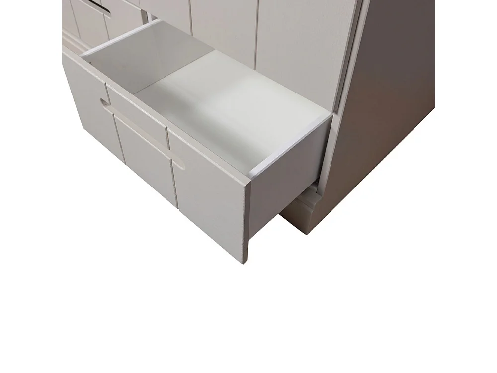 Connect - Armoire en pin 2 portes 2 tiroirs - Gris clair