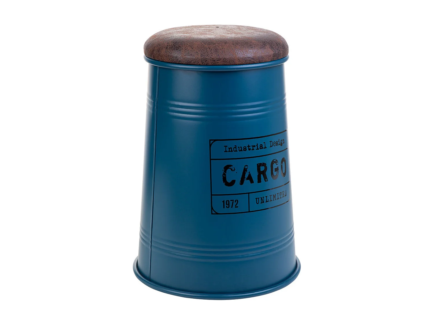 Sgabello in metallo rivestito stampato blu 33x47