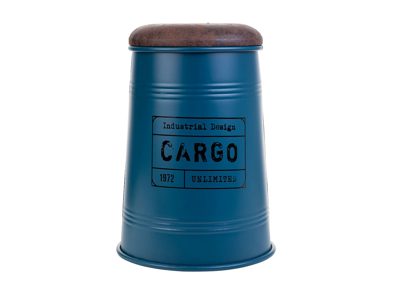 Sgabello in metallo rivestito stampato blu 33x47