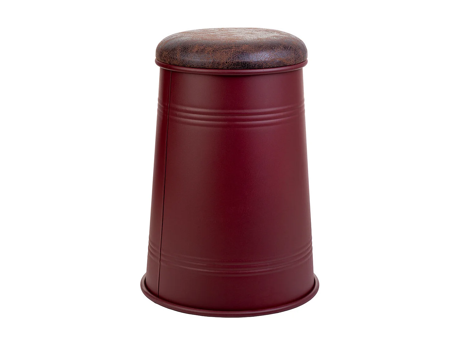 Taburete de metal tapizado impreso rojo 33x47 cm