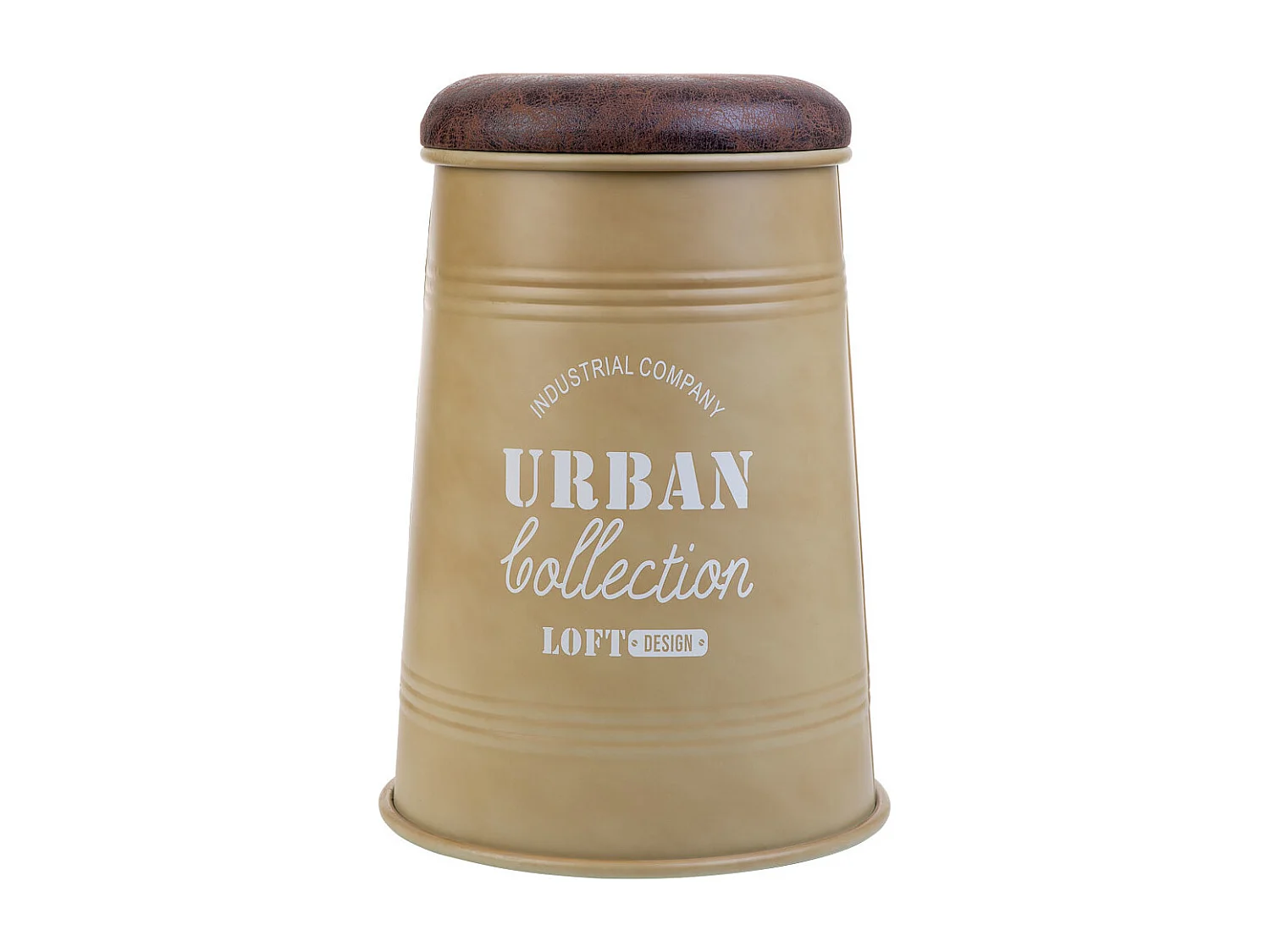 Taburete de metal tapizado impreso verde 33x47 cm