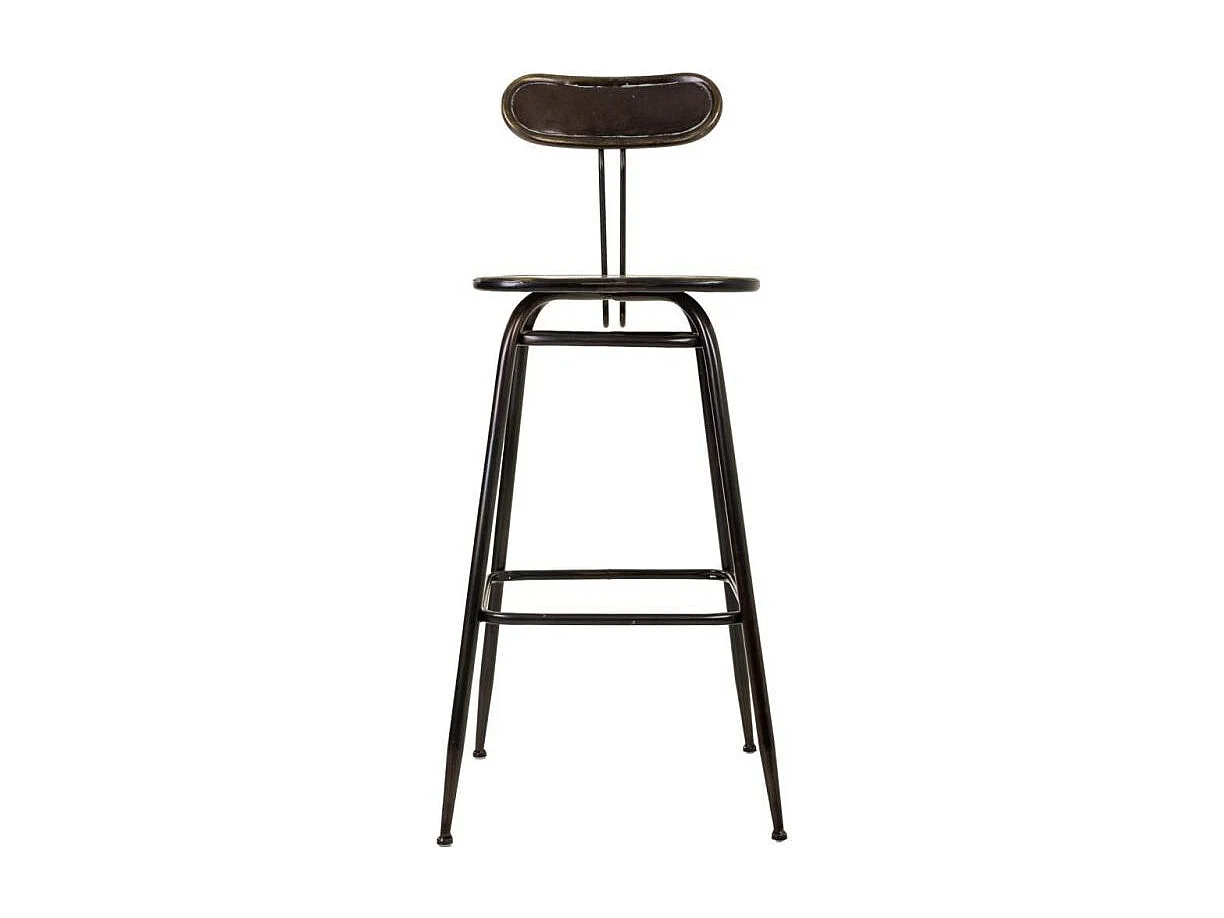 Tabouret métal rembourré imprimé beige