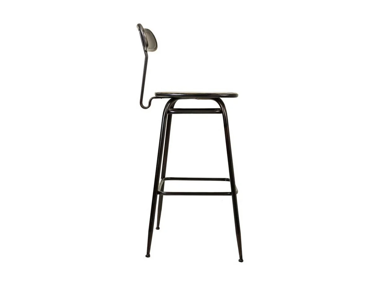 Tabouret métal rembourré imprimé beige