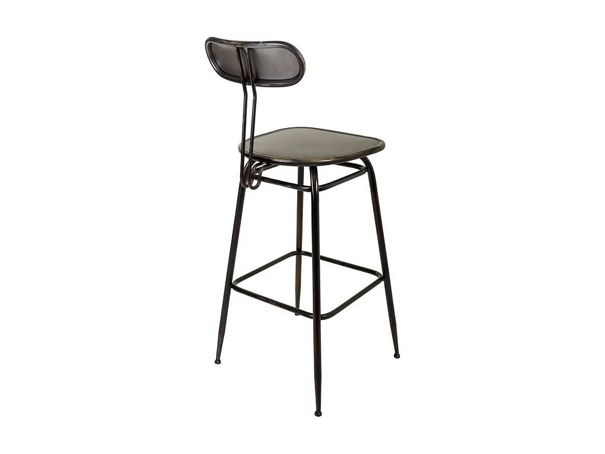 Tabouret métal rembourré imprimé beige