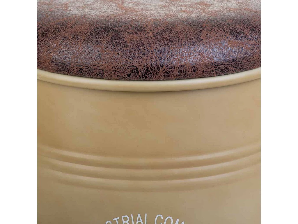 Tabouret métal rembourré imprimé beige