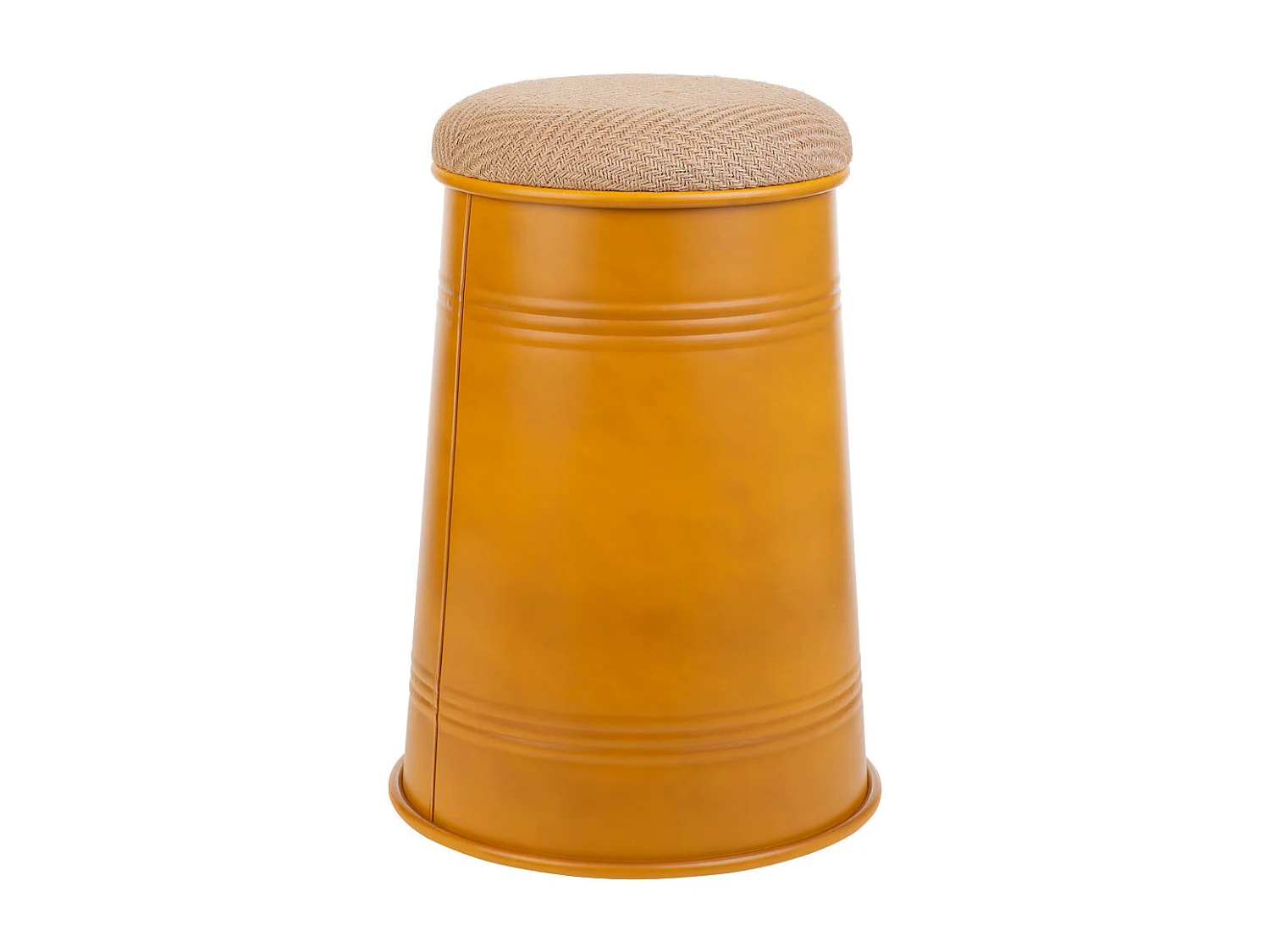 Metallhocker mit bedrucktem Stoff gelb 33x47