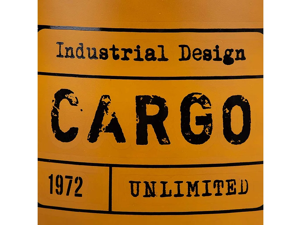 Metallhocker mit bedrucktem Stoff gelb 33x47