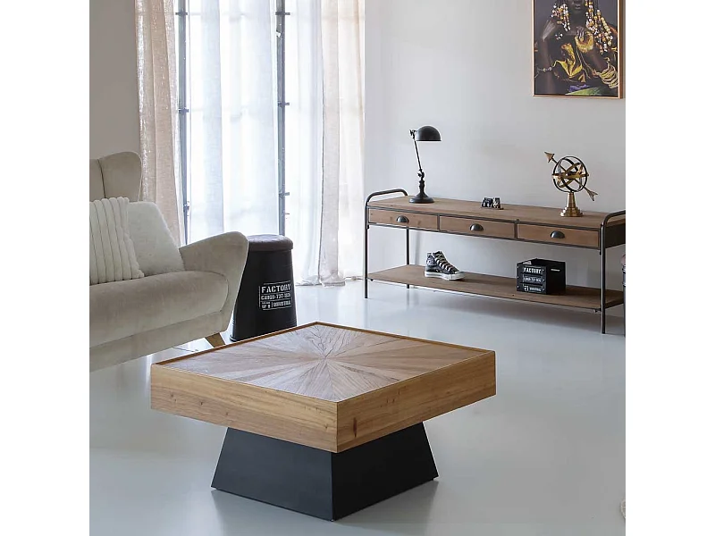 Sgabello in metallo rivestito stampato nero 33x47