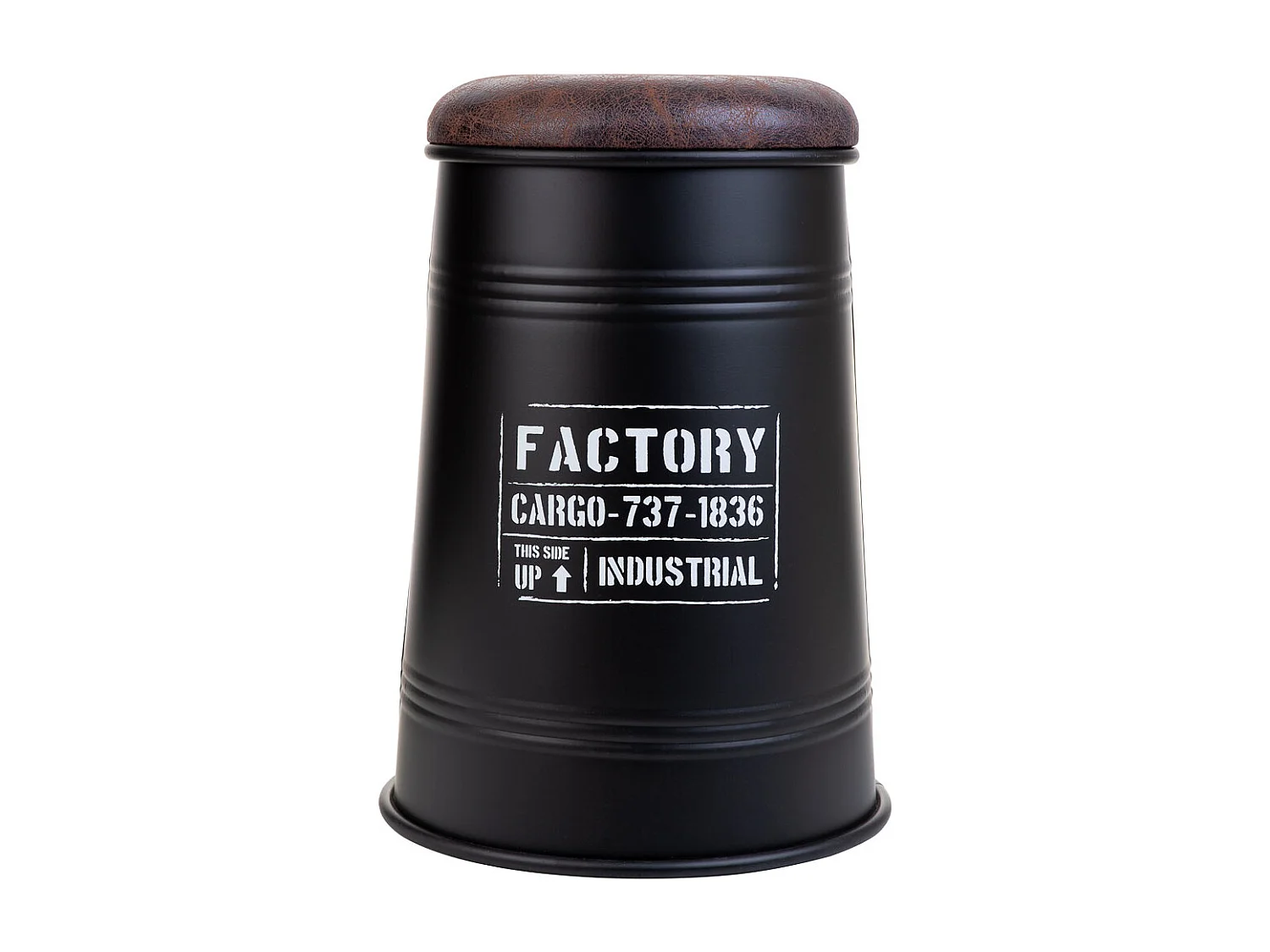 Metallhocker mit bedrucktem Stoff schwarz 33x47