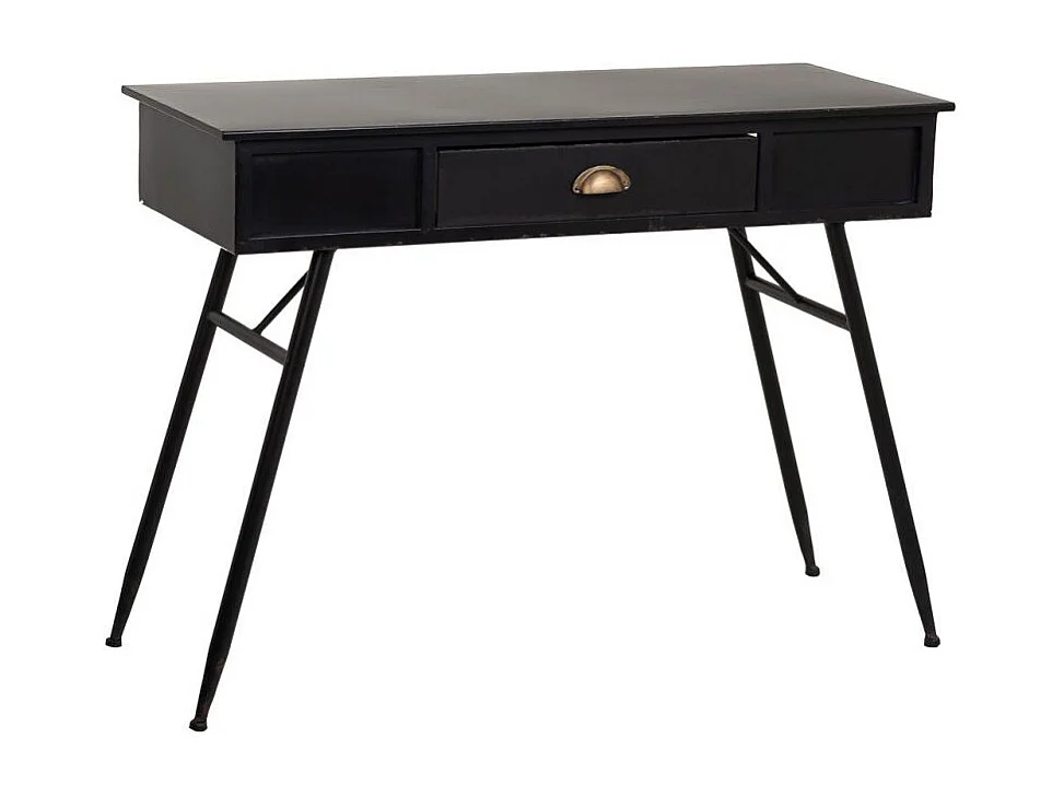 Tabouret en métal rembourré imprimé noir 33x47