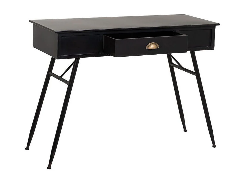 Tabouret en métal rembourré imprimé noir 33x47