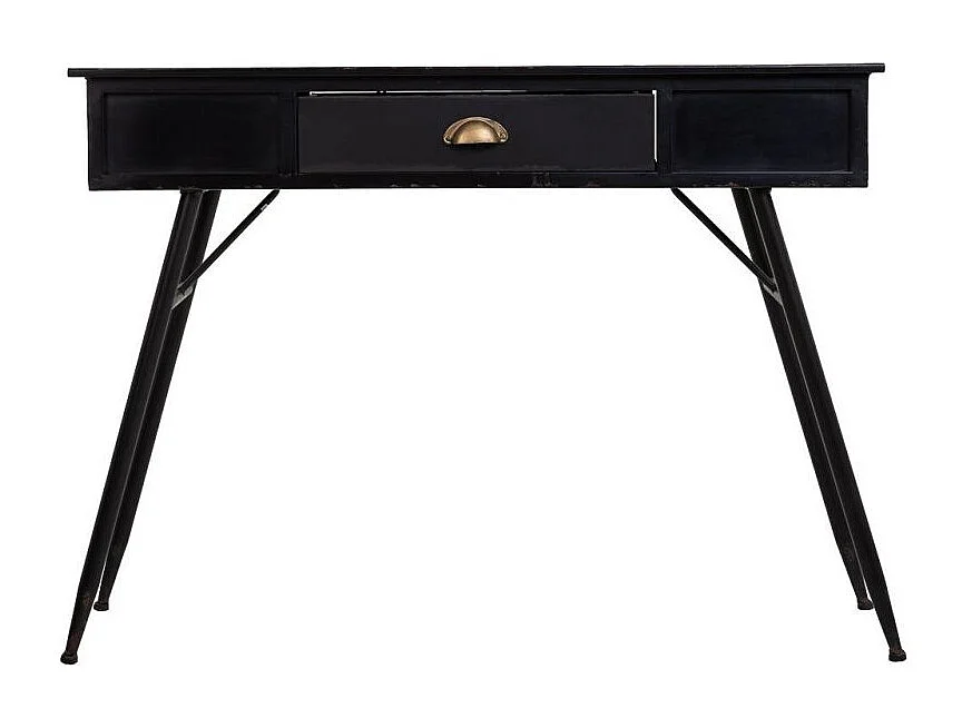 Tabouret en métal rembourré imprimé noir 33x47