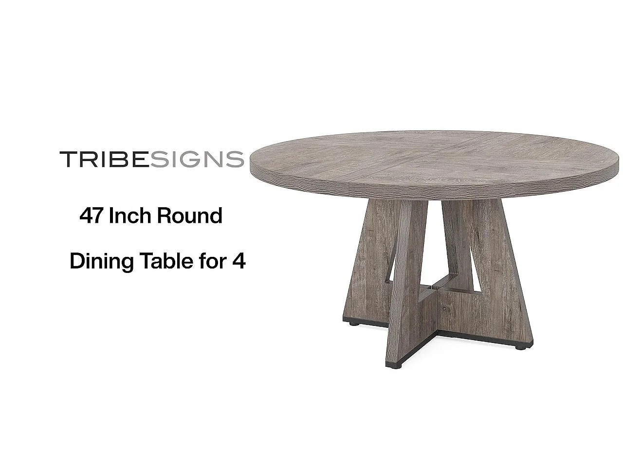 Table ronde pour salle à manger, cuisine, salle à manger, salon, 120 cm, pour 4 personnes, marron rustique (table uniquement)