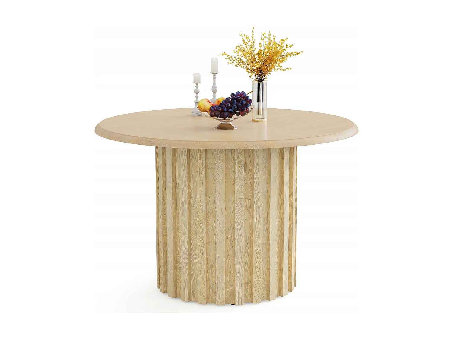 Table à Manger Ronde pour 4 Personnes, 120 cm Table de Cuisine Ronde Moderne avec Surface