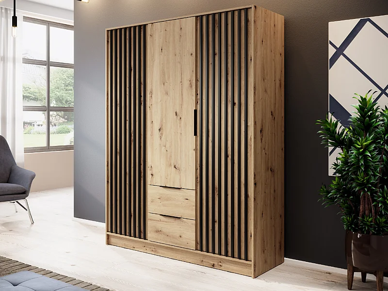 Roupeiro AMBIHOME ELLY 05 - Carvalho Artesanal, C155xP51xA200cm