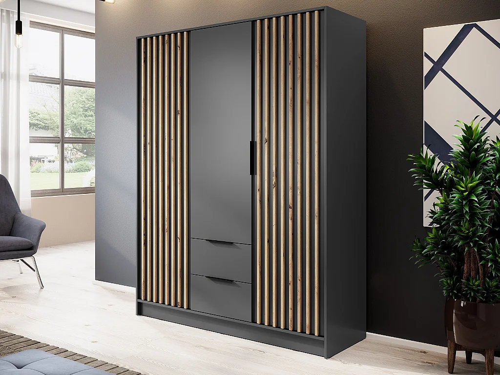 Roupeiro AMBIHOME ELLY 05 - Grafite, C155xP51xA200cm