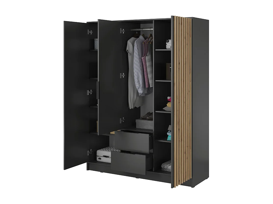 Roupeiro AMBIHOME ELLY 05 - Grafite, C155xP51xA200cm