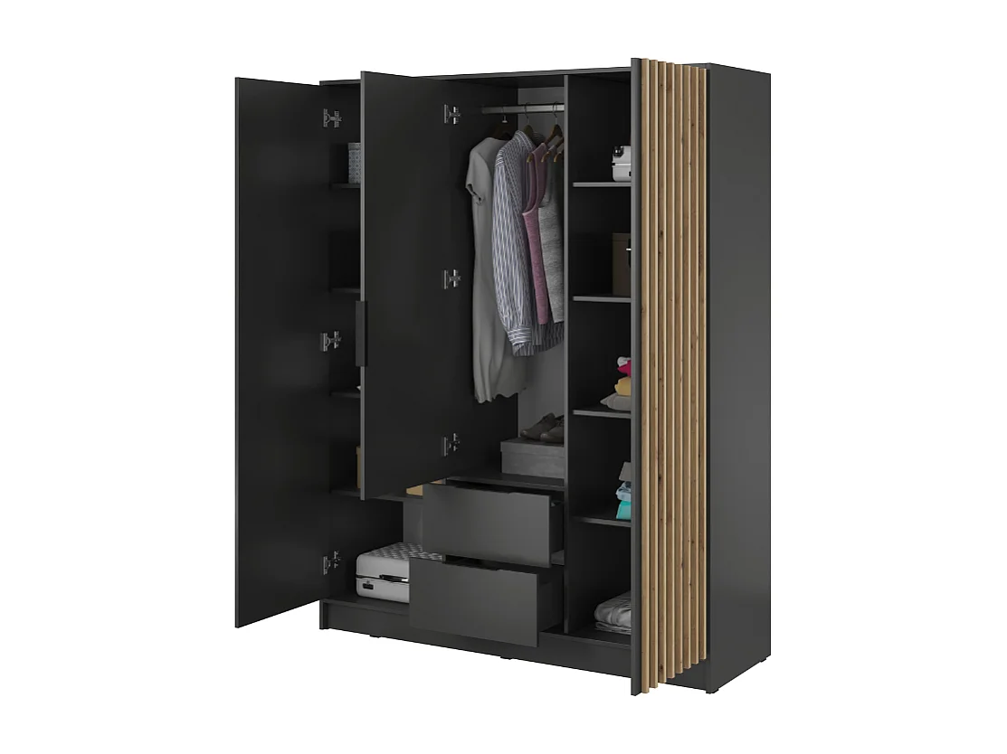 Roupeiro AMBIHOME ELLY 05 - Grafite, C155xP51xA200cm