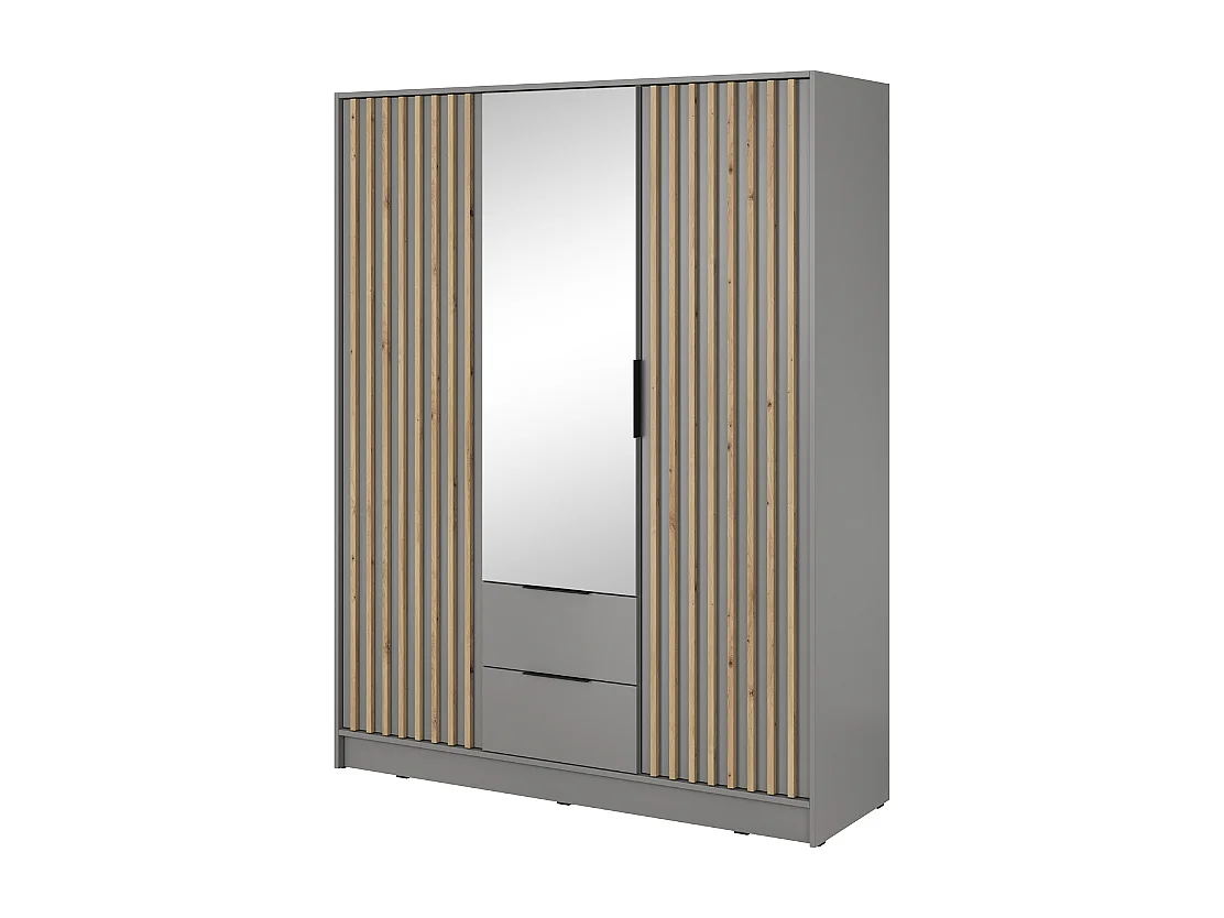 Roupeiro c/espelho AMBIHOME ELLY 06 - Cinzento, C155xP51xA200cm