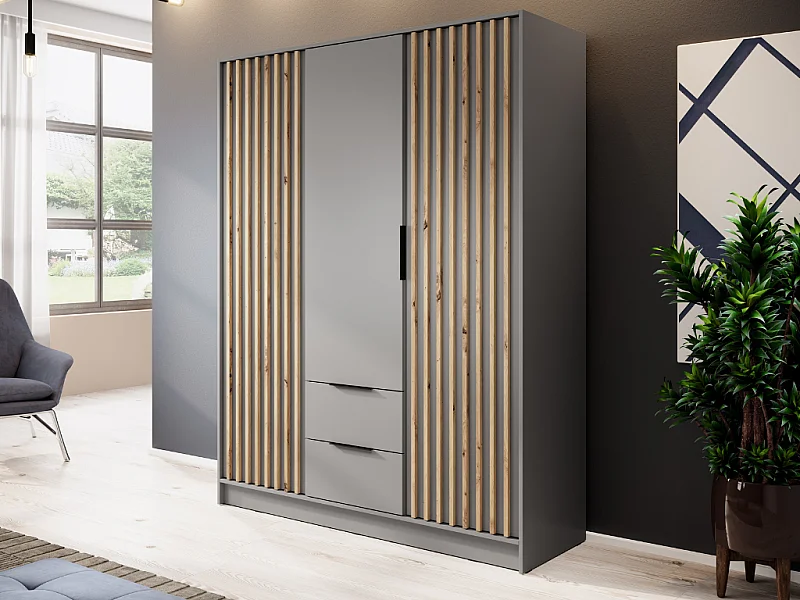 Roupeiro AMBIHOME ELLY 05 - Cinzento, C155xP51xA200cm