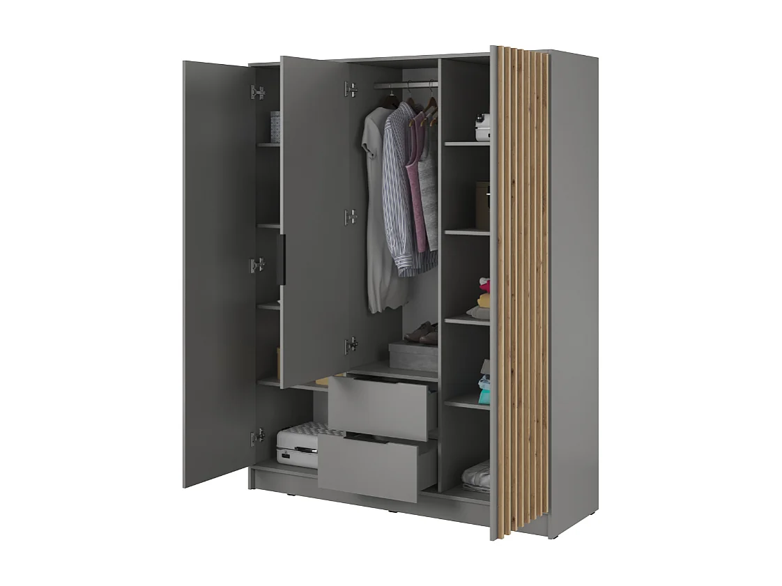 Roupeiro AMBIHOME ELLY 05 - Cinzento, C155xP51xA200cm