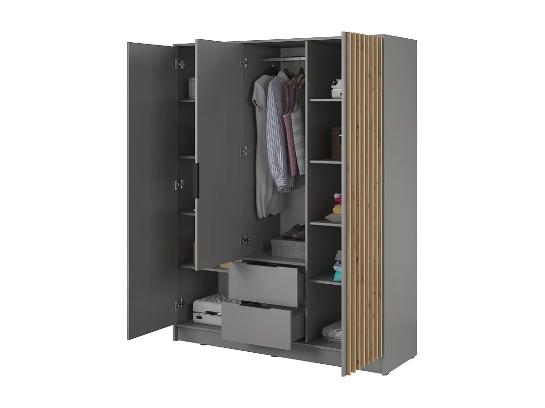 Roupeiro AMBIHOME ELLY 05 - Cinzento, C155xP51xA200cm