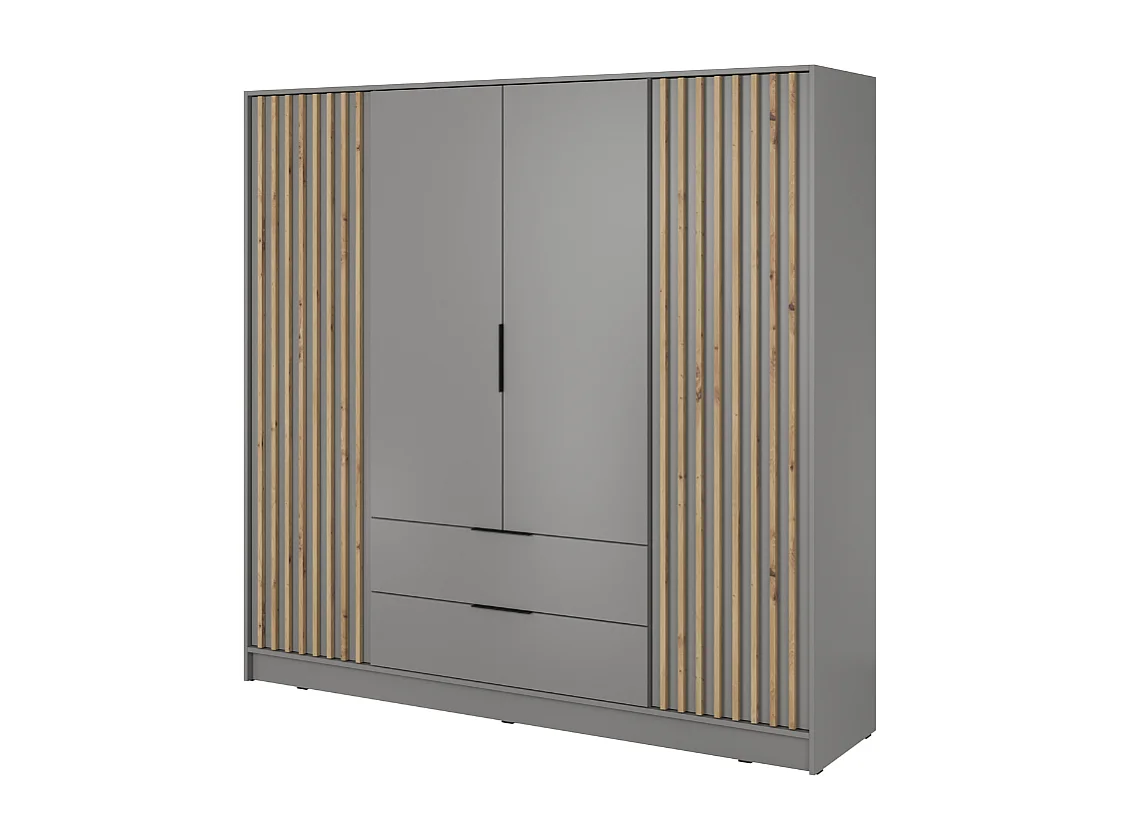 Roupeiro AMBIHOME ELLY 07 - Cinzento, C206xP51xA200cm