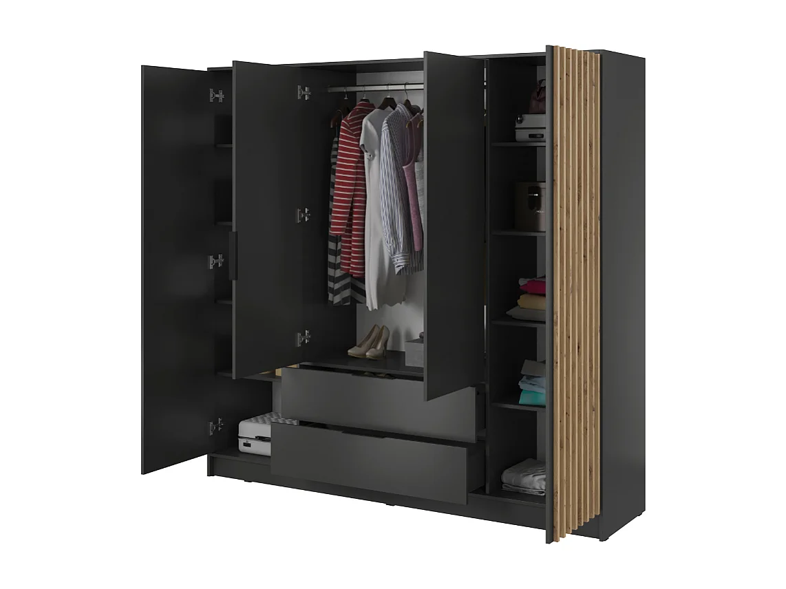 Roupeiro AMBIHOME ELLY 07 - Grafite, C206xP51xA200cm