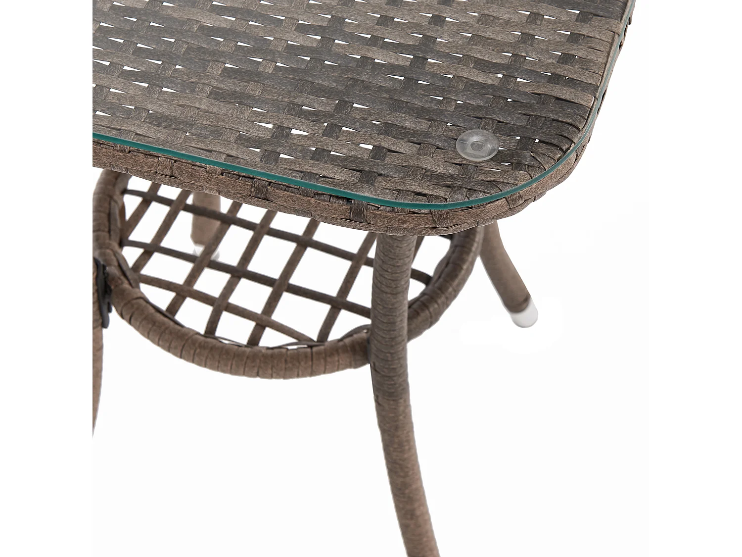 Ensemble de meubles de jardin miniature SVITA BROOKLYN BISTRO 3 pièces Salon de jardin d'extérieur en rotin marron