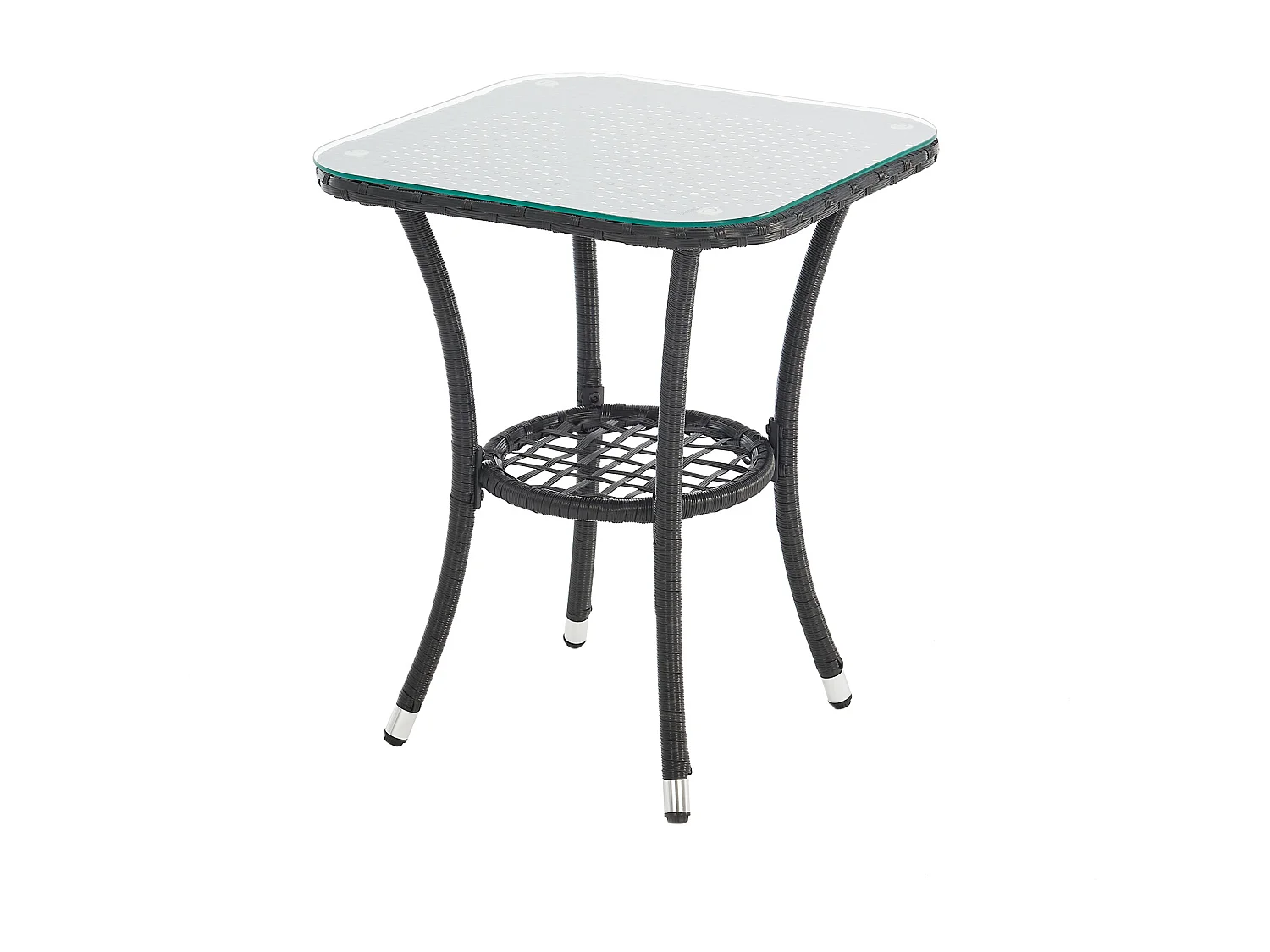 Ensemble de meubles de jardin miniature SVITA BROOKLYN BISTRO 3 pièces Salon de jardin d'extérieur en rotin noir