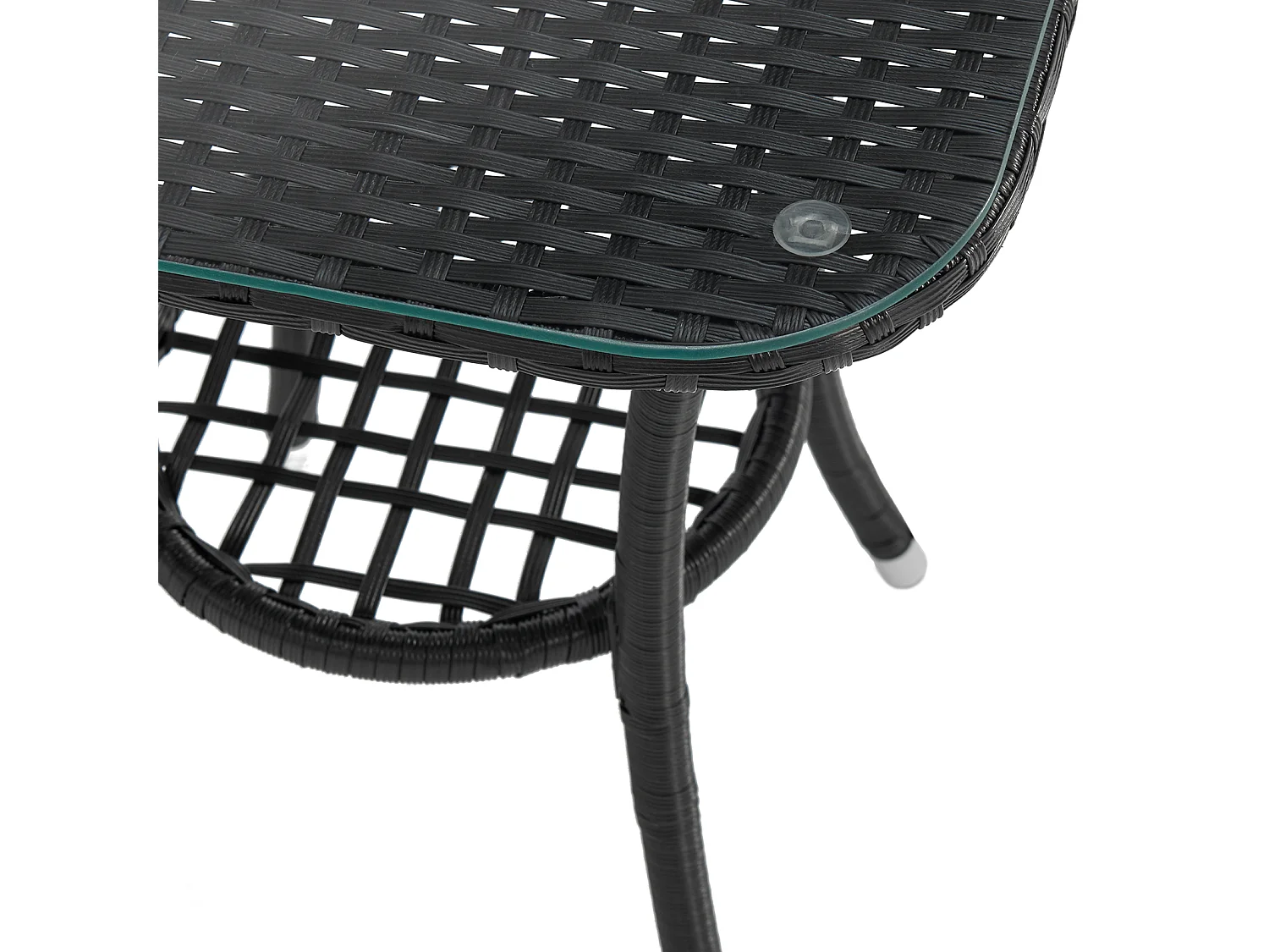 Ensemble de meubles de jardin miniature SVITA BROOKLYN BISTRO 3 pièces Salon de jardin d'extérieur en rotin noir