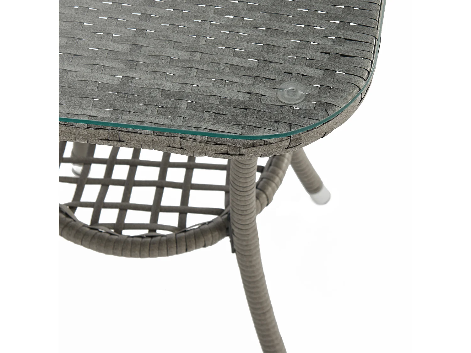 Ensemble de meubles de jardin miniature SVITA BROOKLYN BISTRO3 pièces Salon de jardin d'extérieur en rotin gris