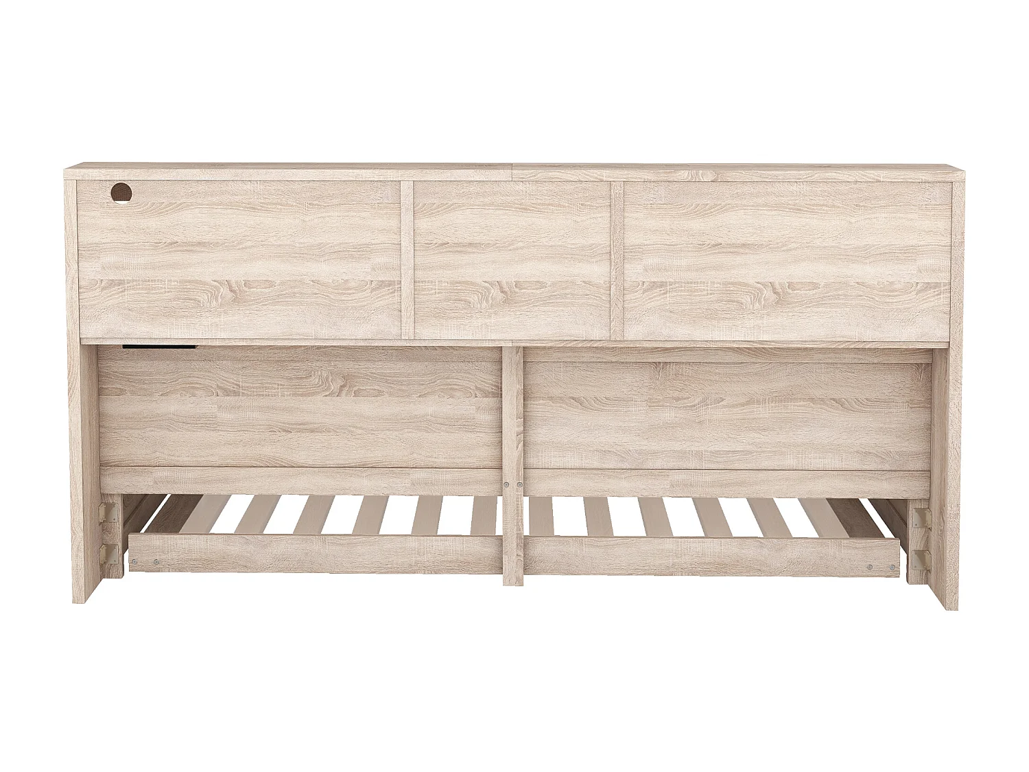 Divano letto 90x200cm con letto estraibile 90x190cm - comodino contenitore con LED e prese - Natruel